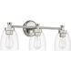 Henning 3 Light 24 inch Polished Nickel Vanity Light Wall Light