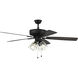Pro Plus 104 52 inch Flat Black with Flat Black/Grey Wood Blades Contractor Ceiling Fan