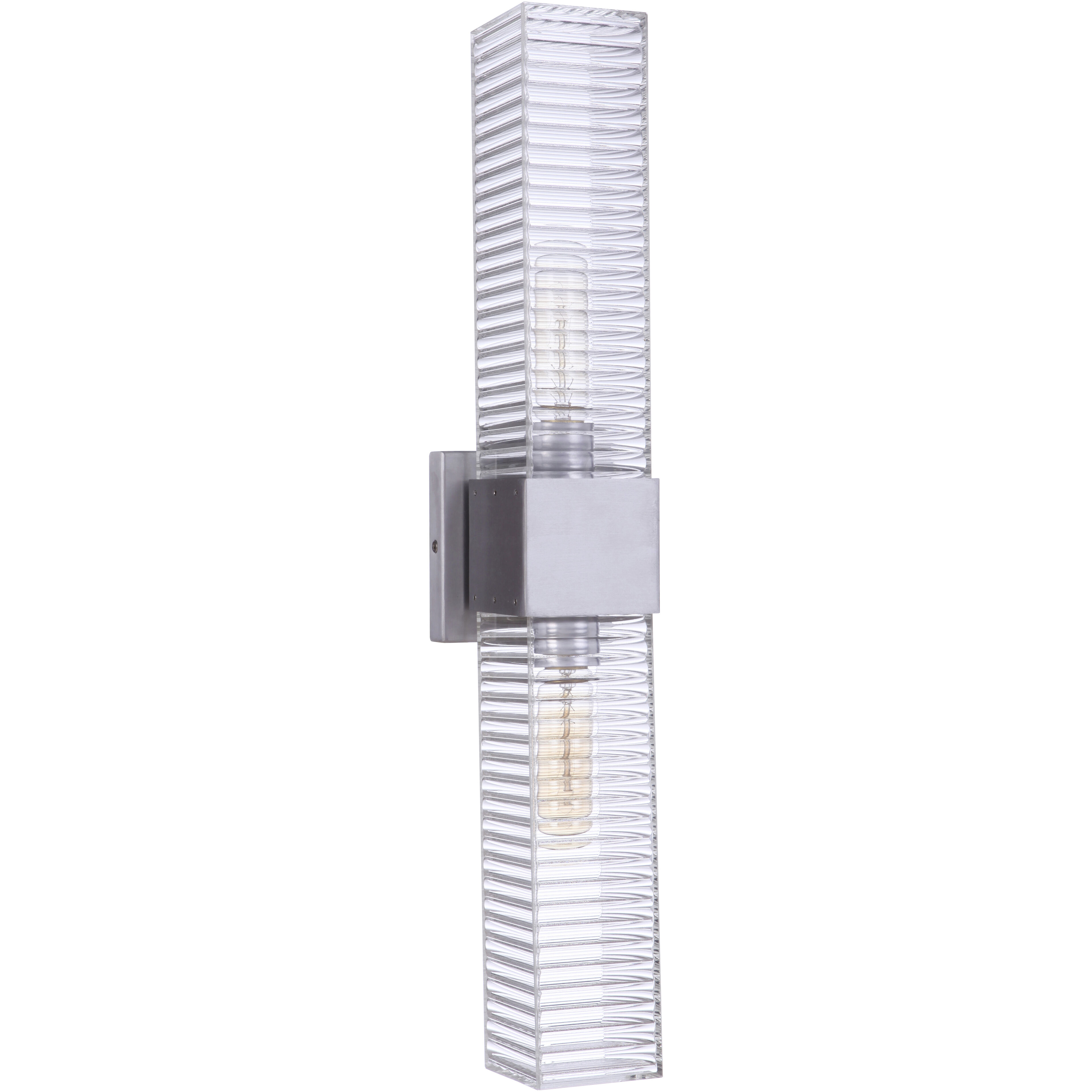 Ridge 2 Light 24 inch Satin Aluminum Outdoor Wall Sconce