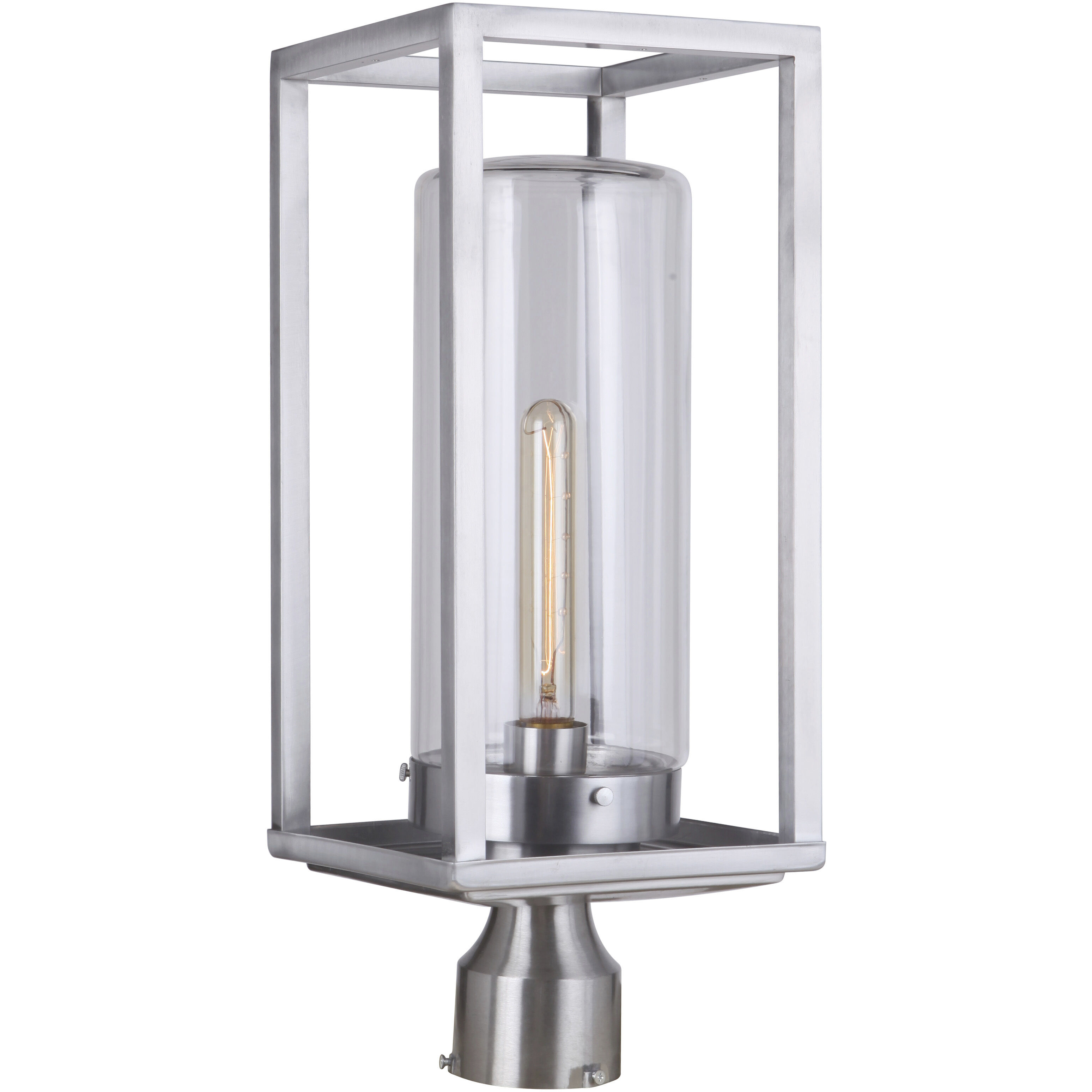 Neo 1 Light 17 inch Satin Aluminum Outdoor Post Light