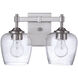 Stellen 2 Light 13 inch Brushed Polished Nickel Vanity Light Wall Light