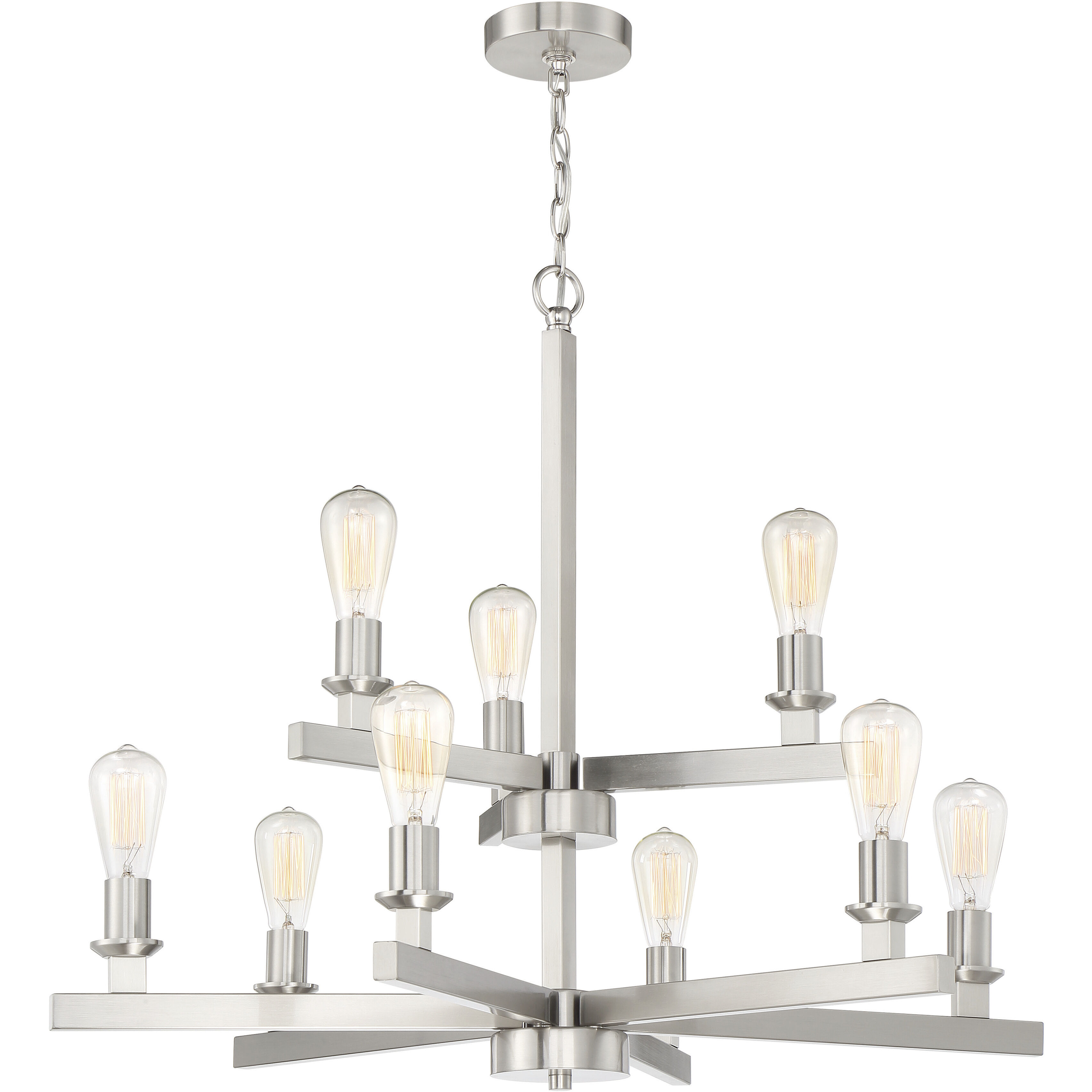 Neighborhood Chicago 9 Light 34 inch Brushed Polished Nickel Chandelier Ceiling Light