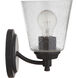 Neighborhood Tyler 1 Light 6 inch Flat Black Wall Sconce Wall Light in Clear Seeded, Neighborhood Collection