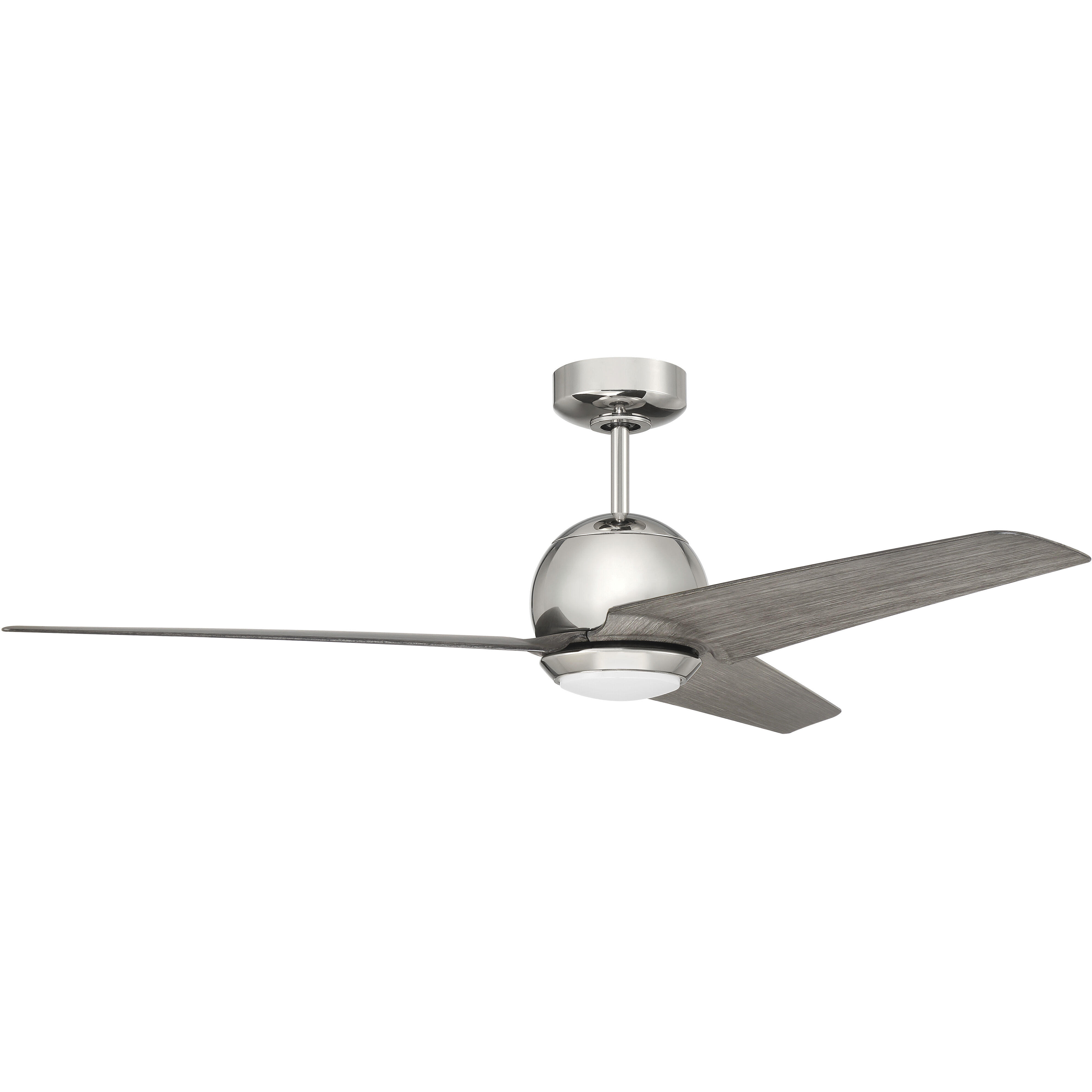 Nate 52 inch Polished Nickel with Greywood/Greywood Blades Ceiling Fan