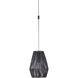 Rattan Shade 1 Light 11.81 inch Flat Black Swag Pendant Ceiling Light