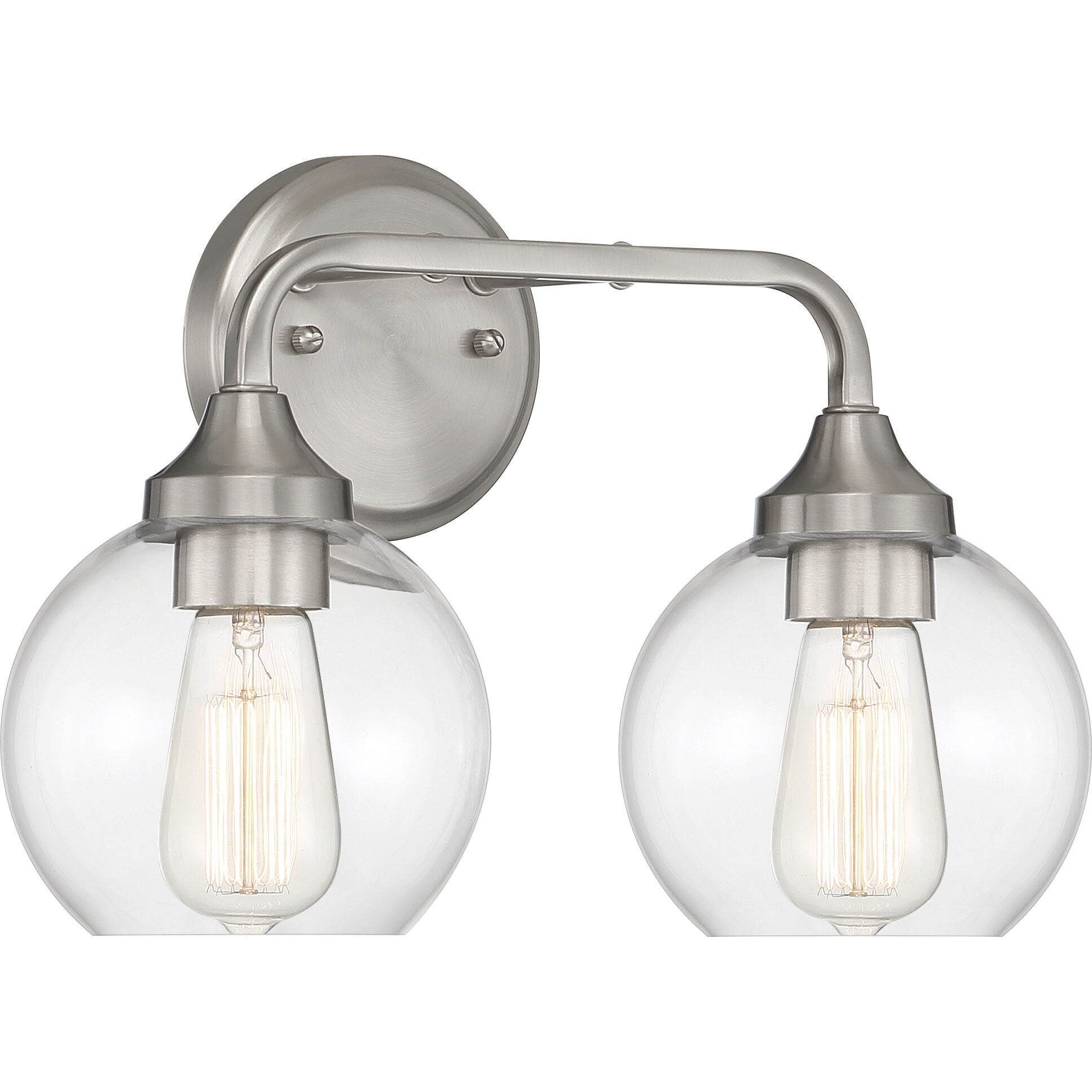 Glenda 2 Light 15 inch Brushed Polished Nickel Vanity Light Wall Light