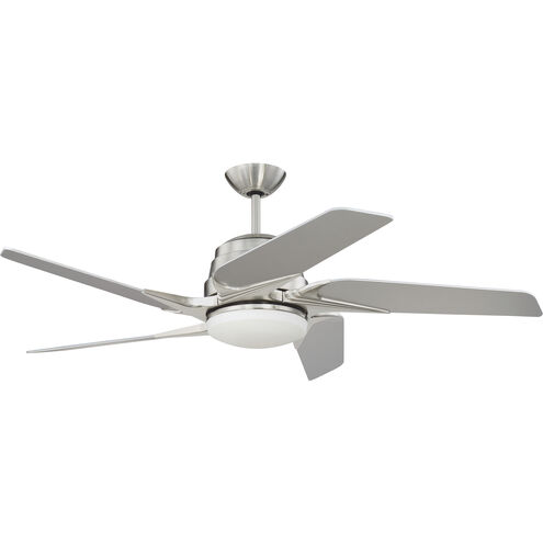 Solo Encore 54 inch Brushed Polished Nickel with Brushed Nickel Blades Ceiling Fan in Silver