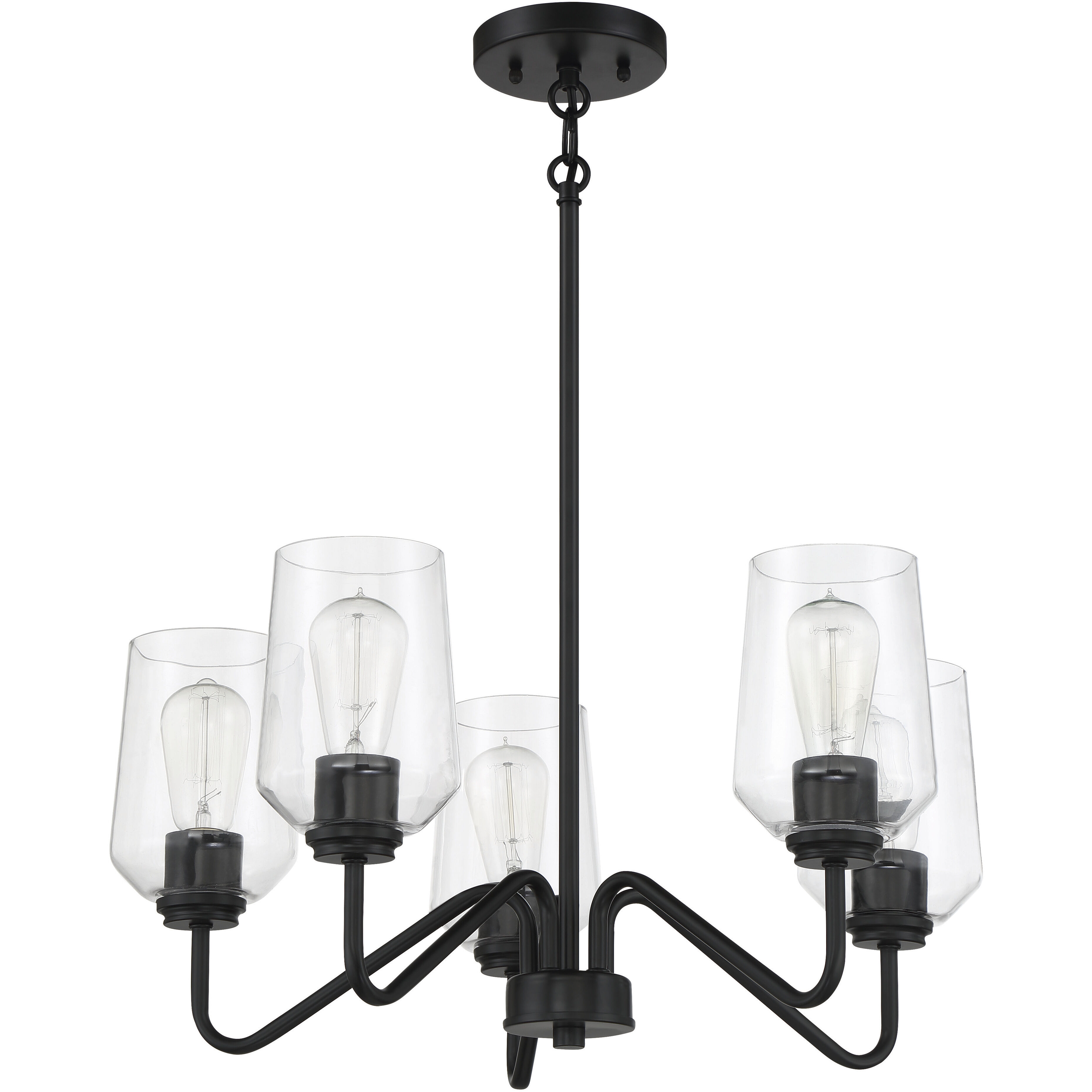Shayna 5 Light 23 inch Flat Black Chandelier Ceiling Light