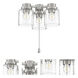 Universal LED Brushed Polished Nickel Fan Light Kit in Clear Glass
