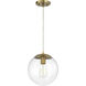 Gaze 1 Light 10 inch Satin Brass Pendant Ceiling Light