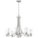 Bolden 8 Light 28.5 inch Brushed Polished Nickel Chandelier Ceiling Light in Clear Seeded, Neighborhood Collection