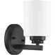 Neighborhood Bolden 1 Light 5 inch Flat Black Wall Sconce Wall Light in White Frost Glass, Neighborhood Collection