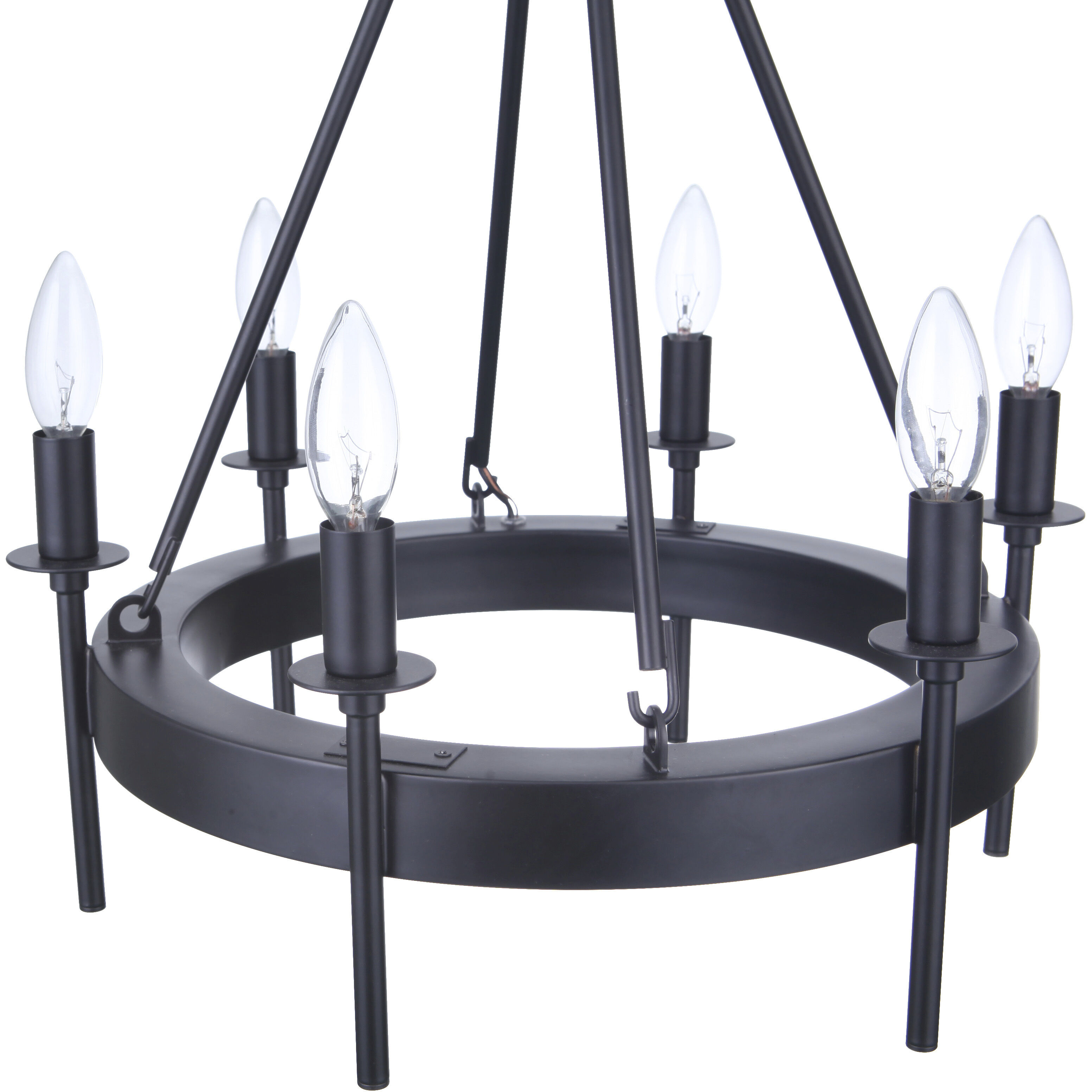 Larrson 6 Light 17.75 inch Flat Black Chandelier Ceiling Light