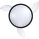 Union 42 inch Flat Black with Clear Acrylic Blades Fan, Hidden Blades