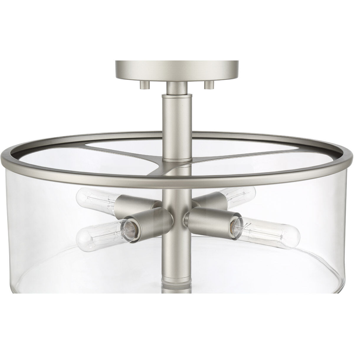 Hailie 4 Light 14 inch Satin Nickel Convertible Semi Flush Ceiling Light