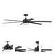 Chilz 72 inch Flat Black with Flat Black/Flat Black Blades Ceiling Fan