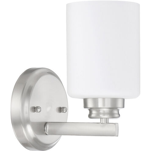 Neighborhood Bolden 1 Light 5 inch Brushed Polished Nickel Wall Sconce Wall Light in White Frost Glass, Neighborhood Collection