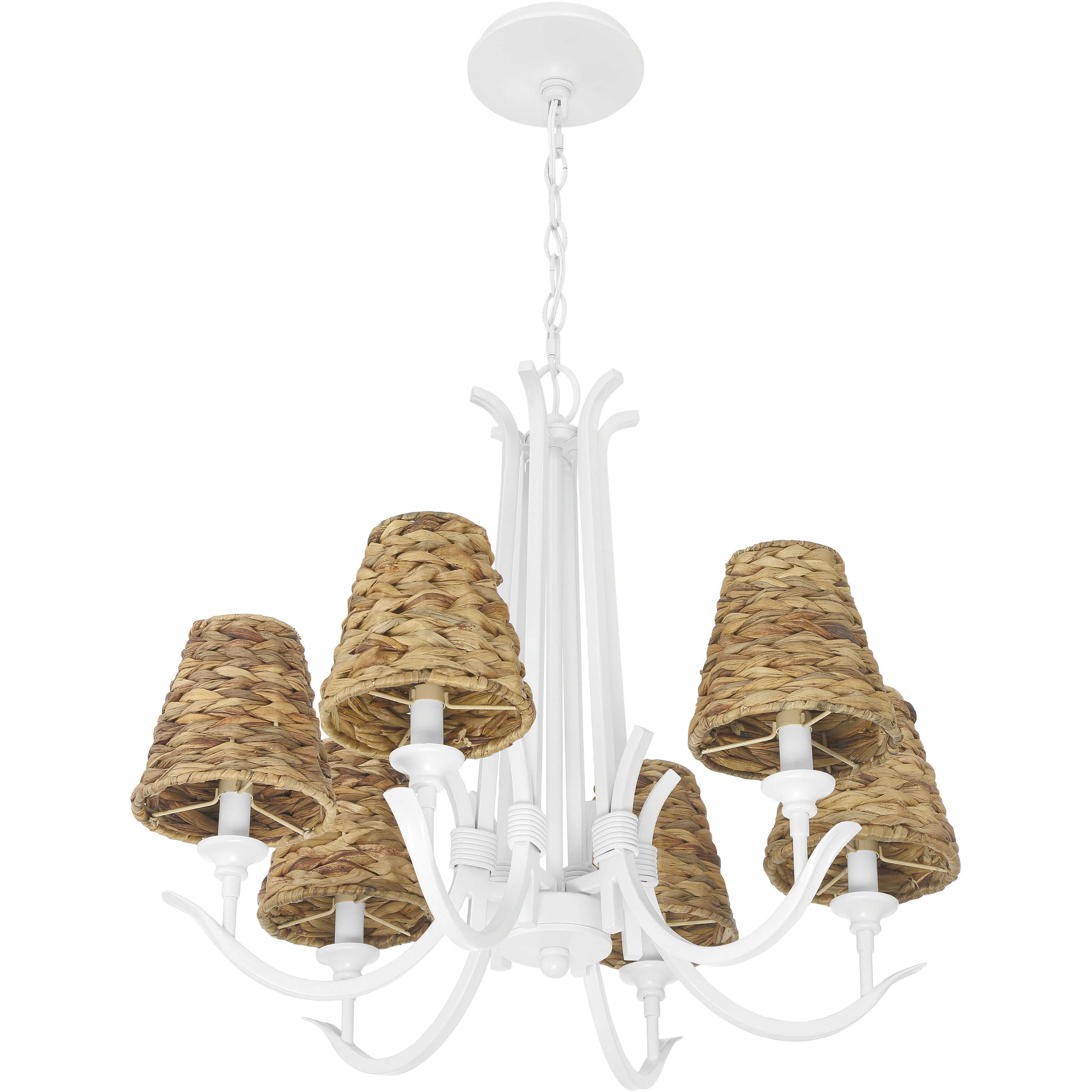 Kokomo 6 Light 24 inch Matte White Chandelier Ceiling Light