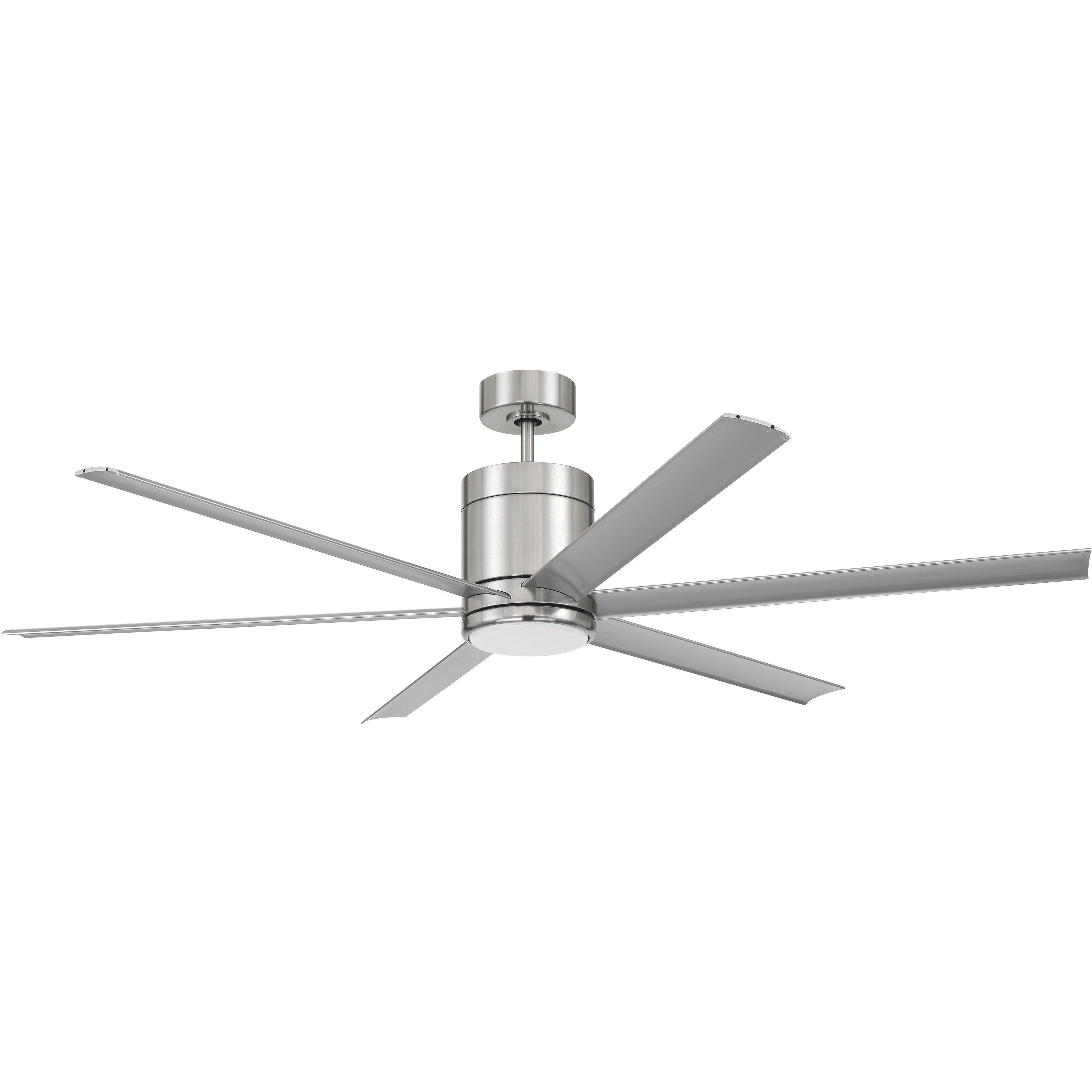 Tate 65 inch Brushed Polished Nickel with Brushed Nickel Blades Ceiling Fan