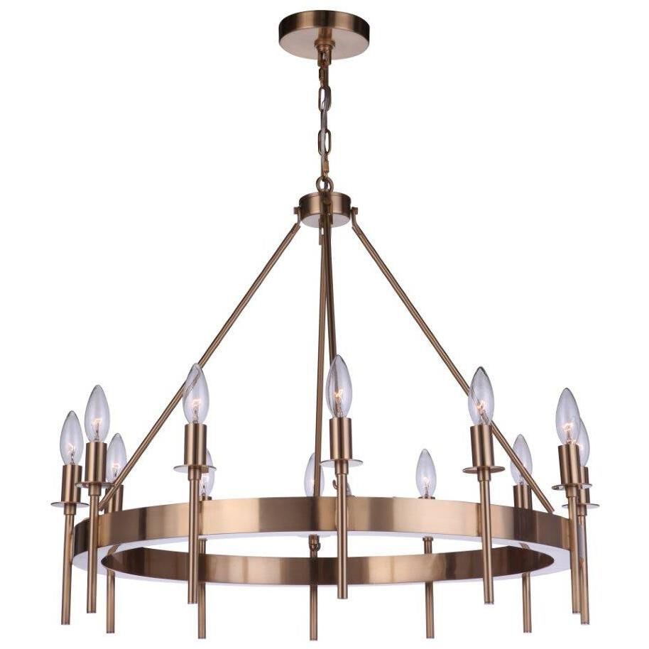 Larrson 12 Light 28.5 inch Satin Brass Chandelier Ceiling Light