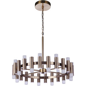 Simple Lux LED 27 inch Satin Brass Chandelier Ceiling Light