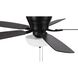 Wheeler 52 inch Flat Black with Flat Black/Greywood Blades Fan