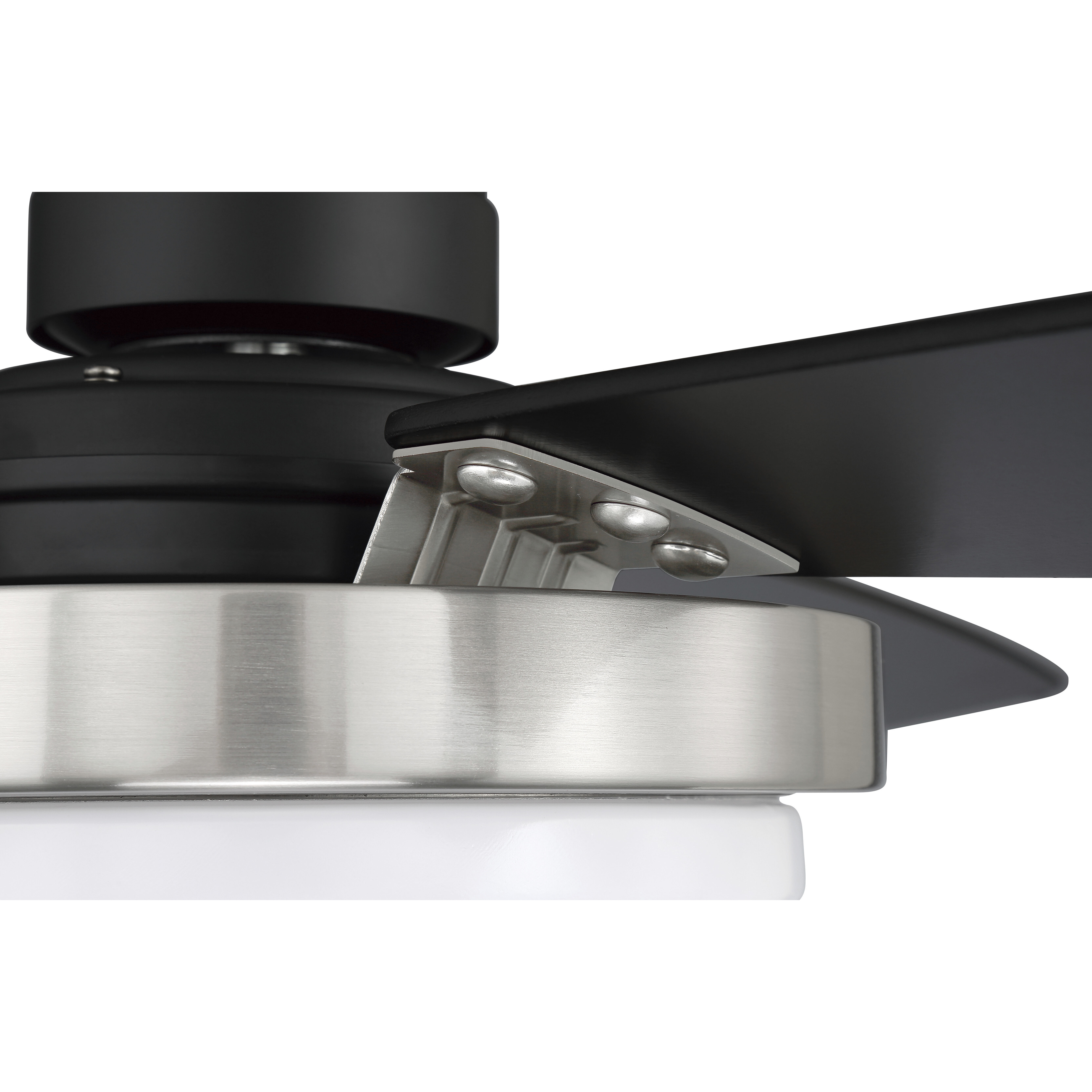 Manning 52 inch Flat Black / Brushed Polished Nickel with Flat Black/Flat Black Blades Ceiling Fan in Flat Black/Brushed Polished Nickel