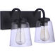 Elsa 2 Light 14 inch Flat Black Vanity Light Wall Light