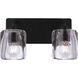 Andie 2 Light 14 inch Flat Black Vanity Light Wall Light