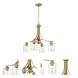 Bolden 4 Light 23 inch Satin Brass Chandelier Ceiling Light in Clear Seeded