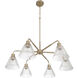 Pleated 6 Light 35.13 inch Premium Bronze Chandelier Ceiling Light