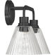 Pleated 2 Light 16.88 inch Flat Black Vanity Light Wall Light
