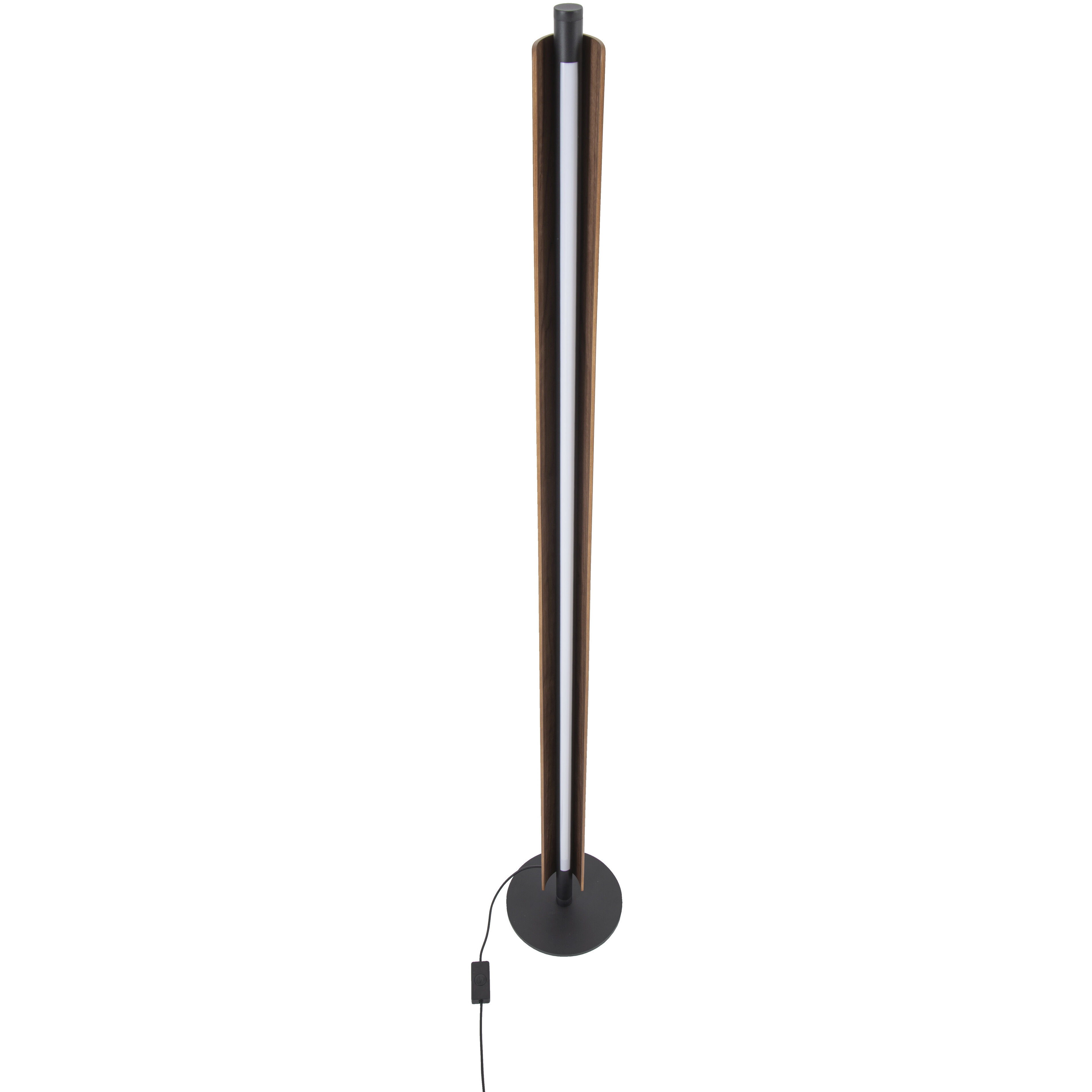 Cameron 62.8 inch 24 watt Flat Black/Walnut Floor Lamp Portable Light