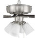 Pro Plus 114 52 inch Brushed Polished Nickel with Driftwood/Grey Walnut Blades Contractor Ceiling Fan