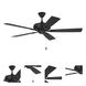 Eos 52 inch Flat Black with Flat Black/Greywood Blades Ceiling Fan (Blades Included), Contractor Fan