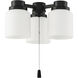 Universal LED Flat Black Fan Light Kit in White Glass