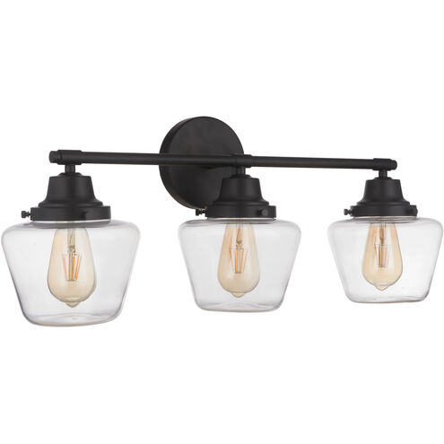 Neighborhood Essex 3 Light 28 inch Flat Black Vanity Light Wall Light, Neighborhood Collection