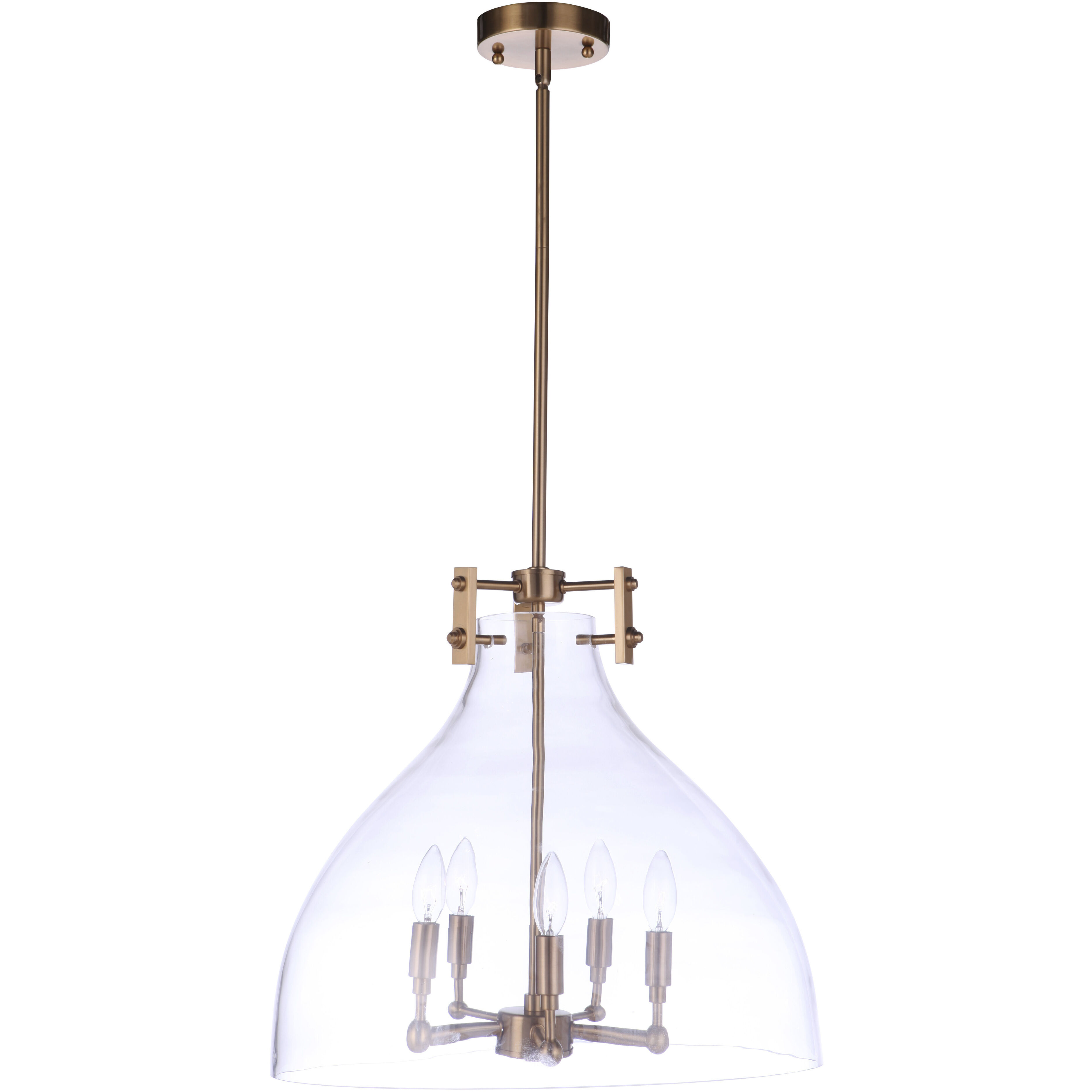 Chardonnay 5 Light 19.63 inch Satin Brass Pendant Ceiling Light