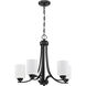 Neighborhood Bolden 5 Light 24 inch Flat Black Chandelier Ceiling Light in White Frosted Glass, Neighborhood Collection