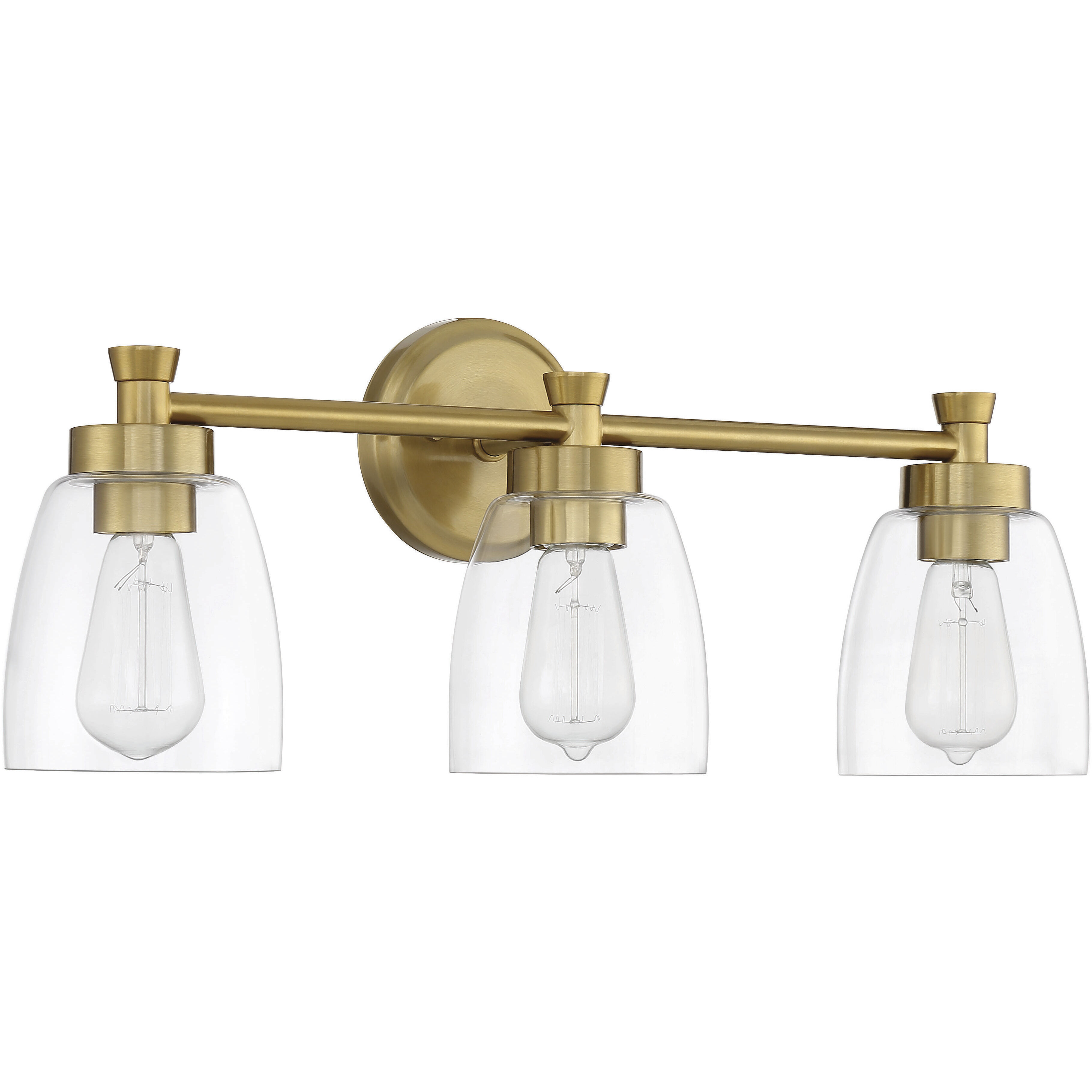3 light brass vanity light top