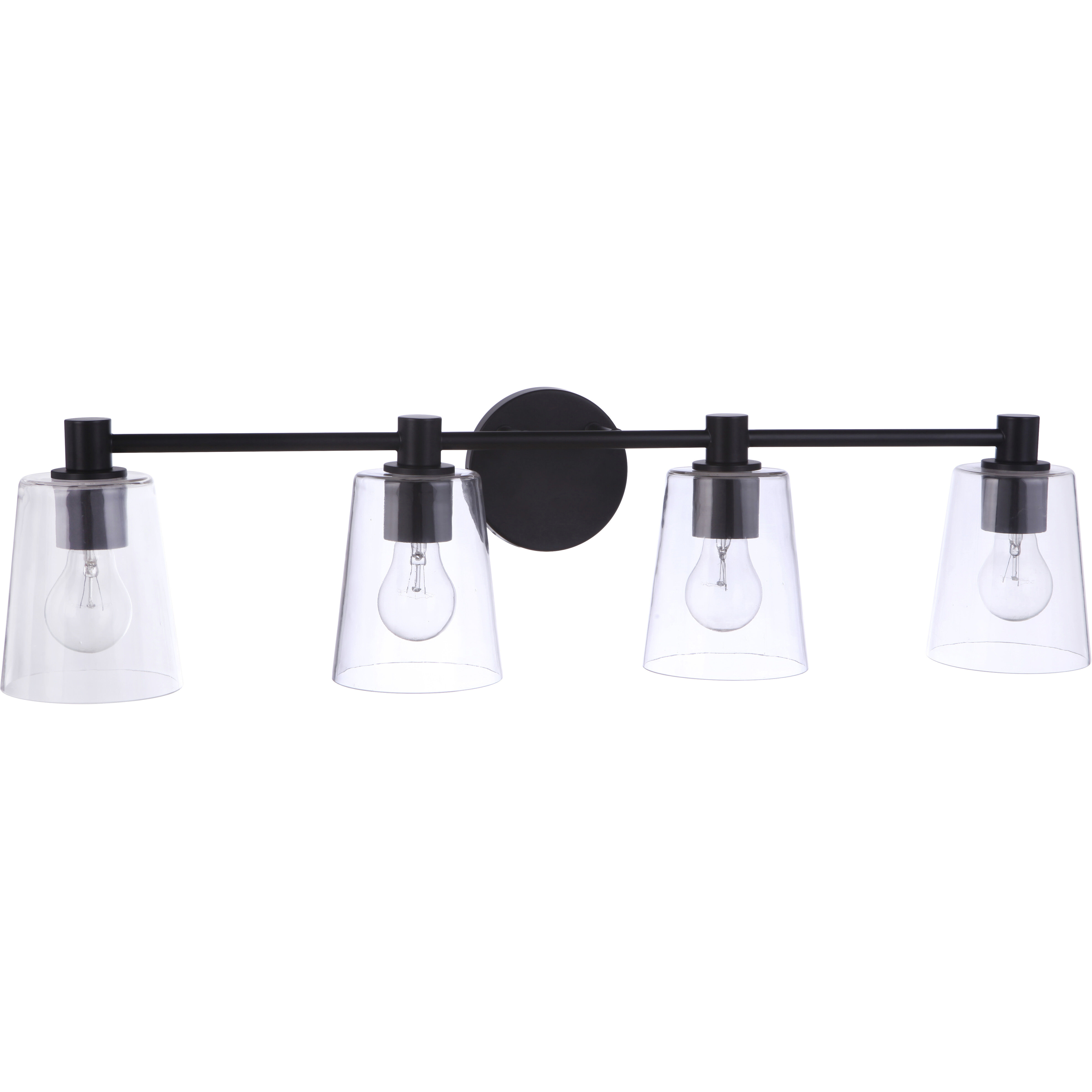Emilio 4 Light 33 inch Flat Black Vanity Light Wall Light