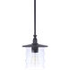Canon 1 Light 7.5 inch Midnight Outdoor Pendant