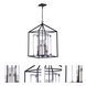 Aaron 4 Light 19 inch Flat Black/Satin Brass Pendant Ceiling Light
