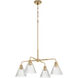 Pleated 4 Light 30 inch Premium Bronze Chandelier Ceiling Light