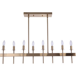 Larrson 8 Light 38 inch Satin Brass Island Ceiling Light