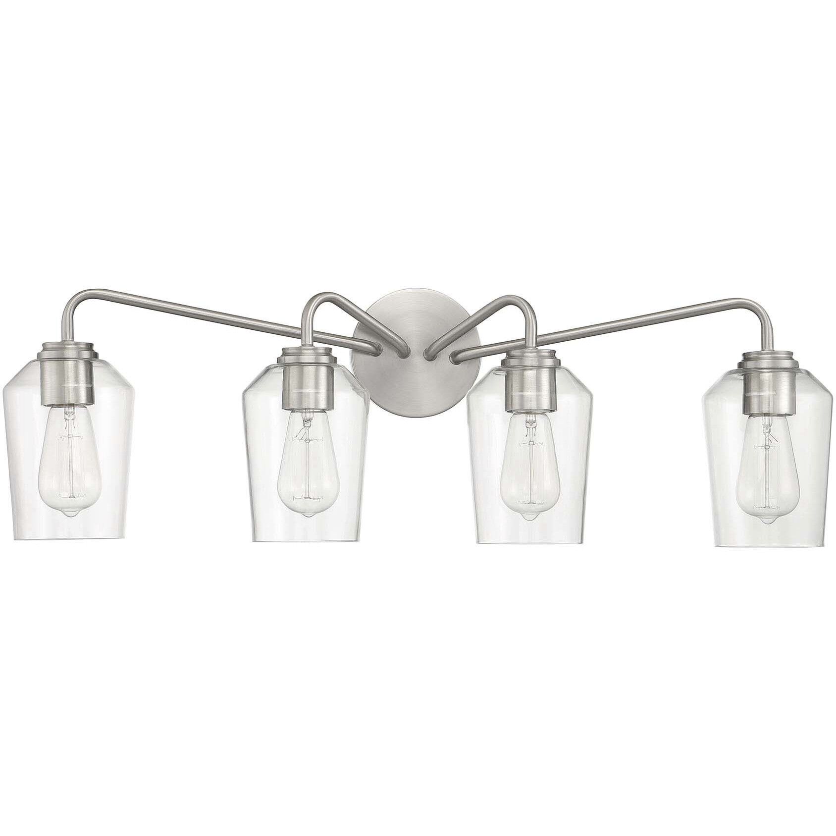 Shayna 4 Light 31 inch Brushed Polished Nickel Vanity Light Wall Light