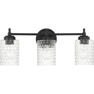 Claire 3 Light 21.13 inch Flat Black Vanity Light Wall Light