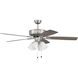 Pro Plus 114 52 inch Brushed Polished Nickel with Driftwood/Grey Walnut Blades Contractor Ceiling Fan
