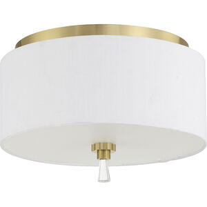 Fortuna 2 Light 12 inch Satin Brass Flushmount Ceiling Light