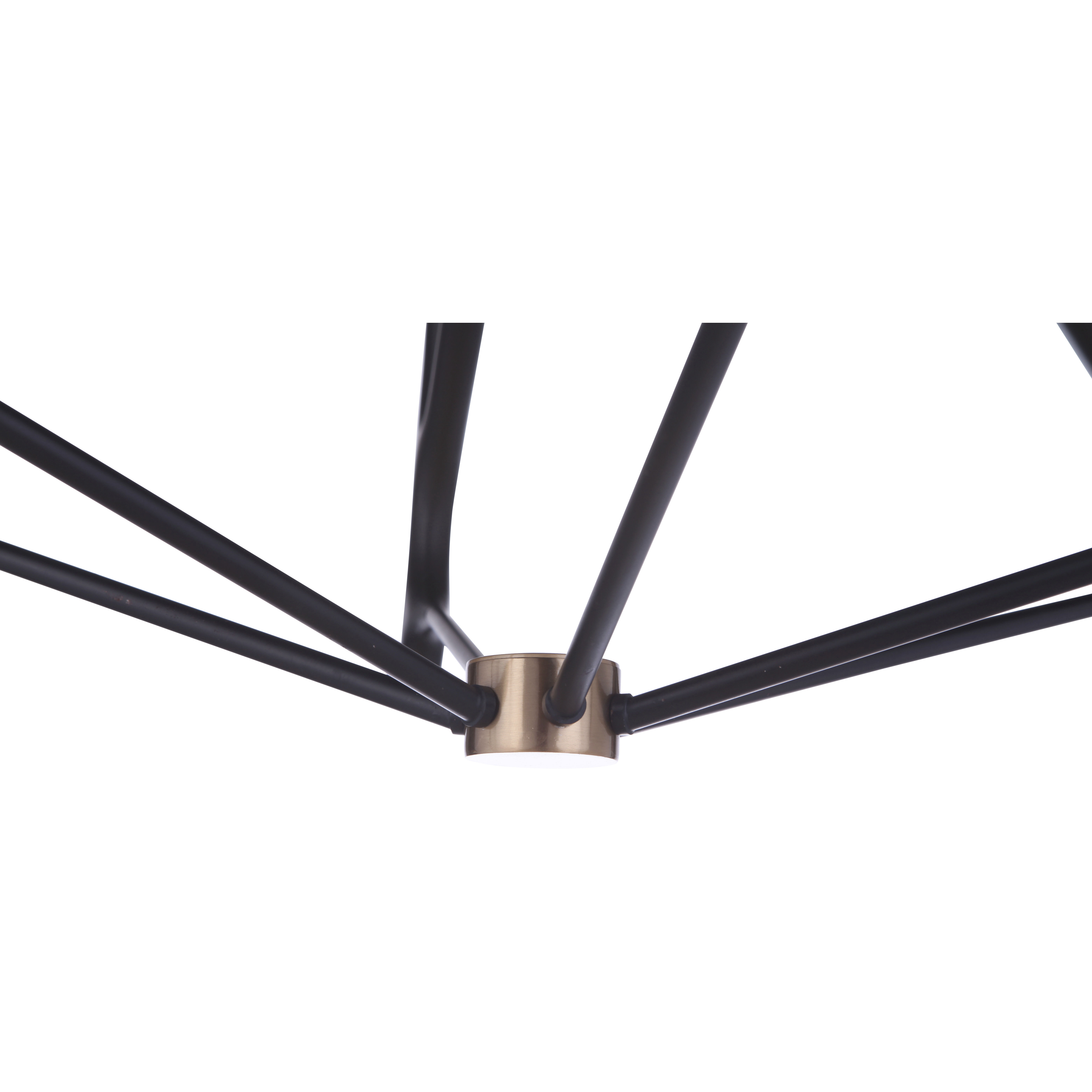 The Reserve 6 Light 26.63 inch Flat Black/Satin Brass Chandelier Ceiling Light in Flat Black and Satin Brass